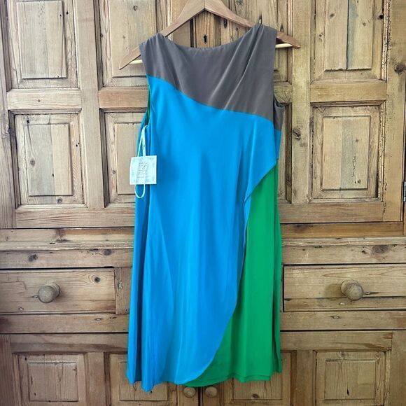 NWT Suzi‎ Chin for Maggy Boutique 2 Colorblock Sleeveless Dress - Flawed - Picture 9 of 12